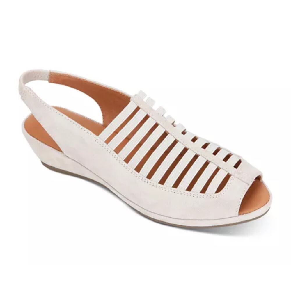 Gentle Souls Kenneth Cole Lee Low Wedge Strappy Sandal Size 6